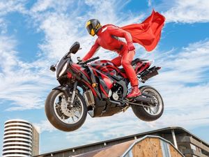 Játék Igazi motorkerékpár szuperhős kaszkadőr 3D online