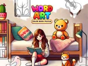 Játék Szó művészet: Színes könyv puzzle online