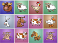 Játék Farm állatokkal való párosító puzzlek online