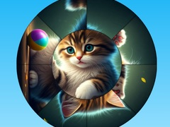 Játék Kerek Puzzle: Gyűjtsd a Képeket Aranyos Kiscicákkal online