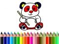 Játék Vissza az iskolába: Panda színező online