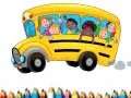 Játék Iskolai busz színező könyv online