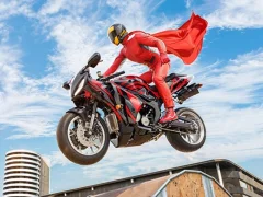 Játék Igazi motorkerékpár szuperhős kaszkadőr 3D online