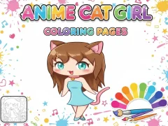 Játék Anime Cat Girl színező oldalak online