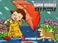 Játék Gyerekek esős napi puzzle online Játék Gyerekek esős napi puzzle online