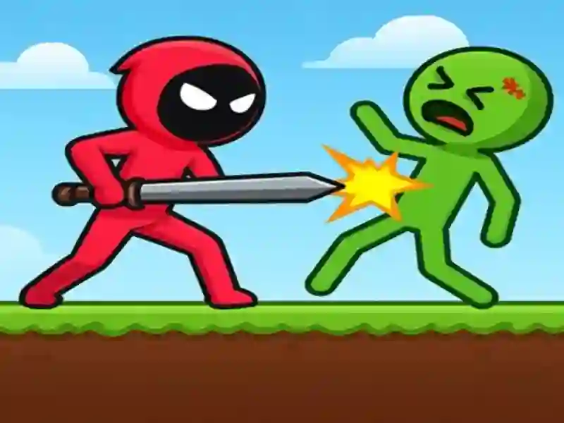 Játék Red Stickman vs Monster School online
