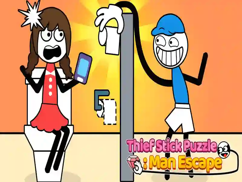 Játék Tolvaj Stick Puzzle Man Escape online