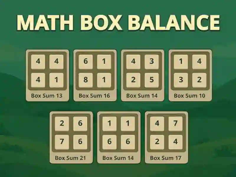 Játék Matematikai doboz egyensúly online Játék Matematikai doboz egyensúly online
