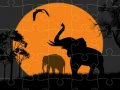 Játék Elefánt Siluett Puzzle online