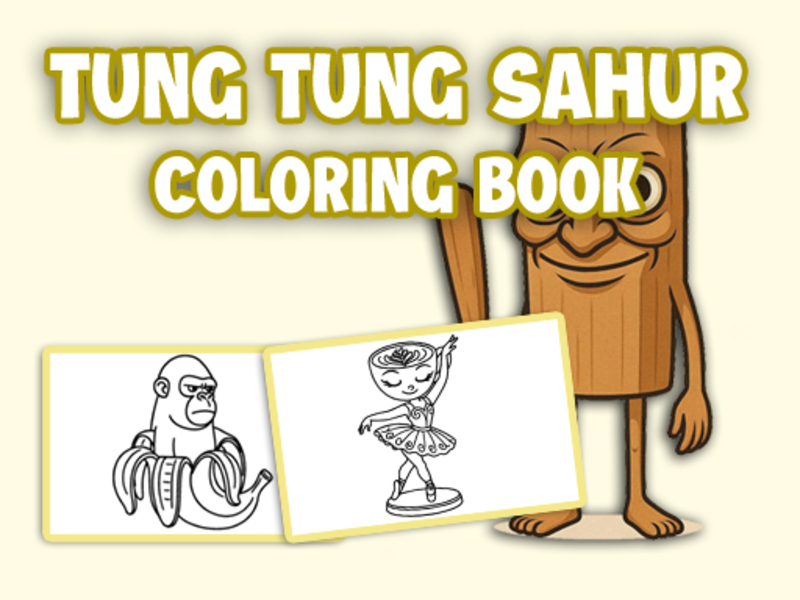 Játék Tung Tung sahur kifestőkönyv online