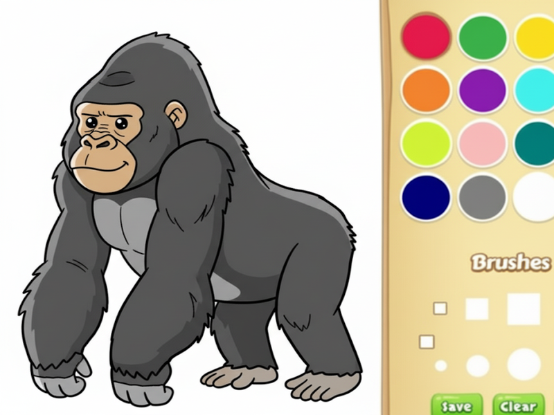 Játék Gorilla kifestőkönyv gyerekeknek online